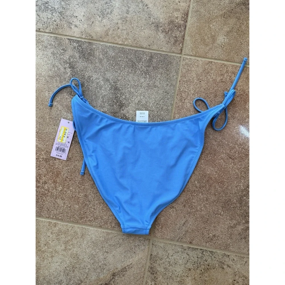 Wild Fable Women's Blue Ties at Hip Bikini Bottom Size L (12-14) NWT